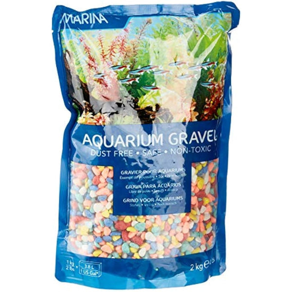 Marina Decorative Aquarium Rainbow Gravel, Multi-Colour, 2 Kg