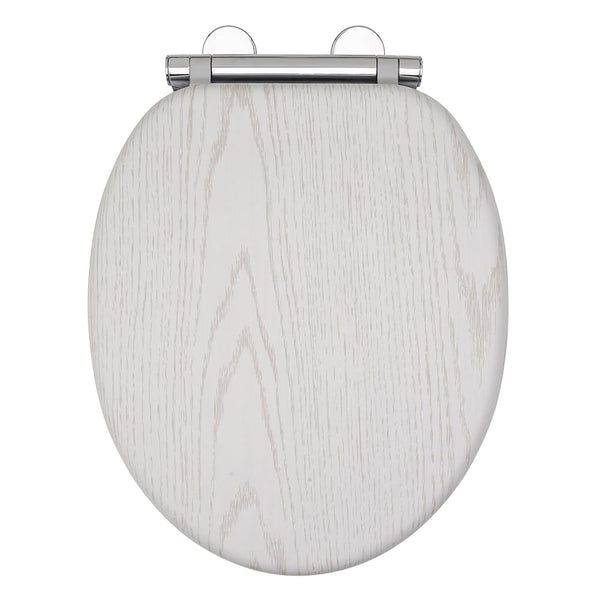AQUALONA® Luxury Soft Close Toilet Seat - Moulded Wood - Stainless Steel Slow Close Hinges - Click, Lift & Clean Technology (Bamboo Toilet Seat)