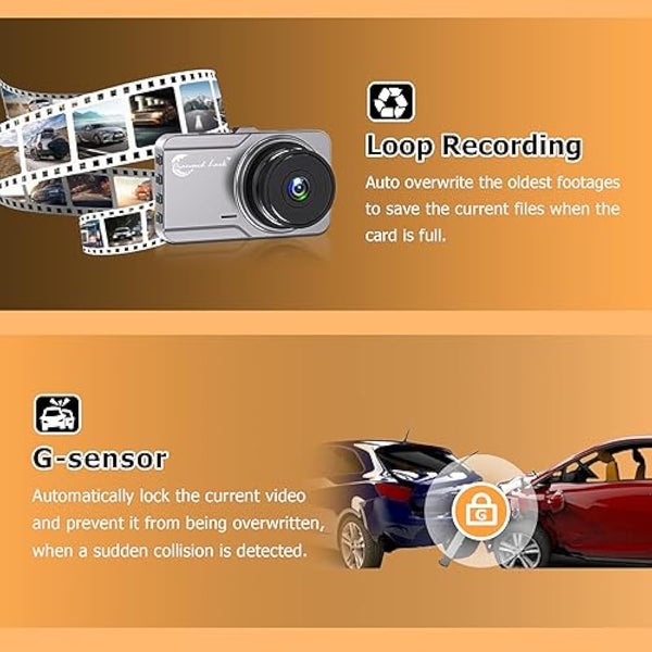 Diamond Lark Dash Cam 2K Front and 1080P Rear Built-in WiFi, Car Camera Dashcam with 32G Card, 3'' LCD Screen, 170°Wide Angle, Night Vision, WDR, 24H Parking Monitor, Loop Recording, G-Sensor