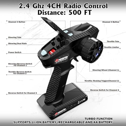 AMORIL 1/10 RTR Brushless Fast RC Cars for Adults,Max 50mph Hobby Electric Off-Road Monster Truck,Waterproof High Speed RC Car 4WD Remote Control Car with 3S Lipo,Green