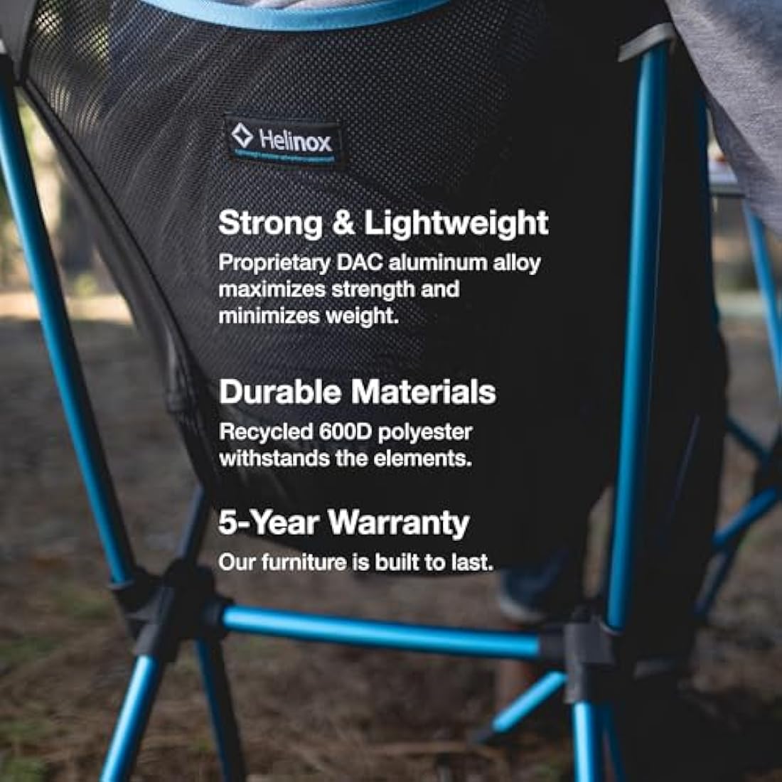 Helinox Café Chair Collapsible Outdoor Dining Chair, Black