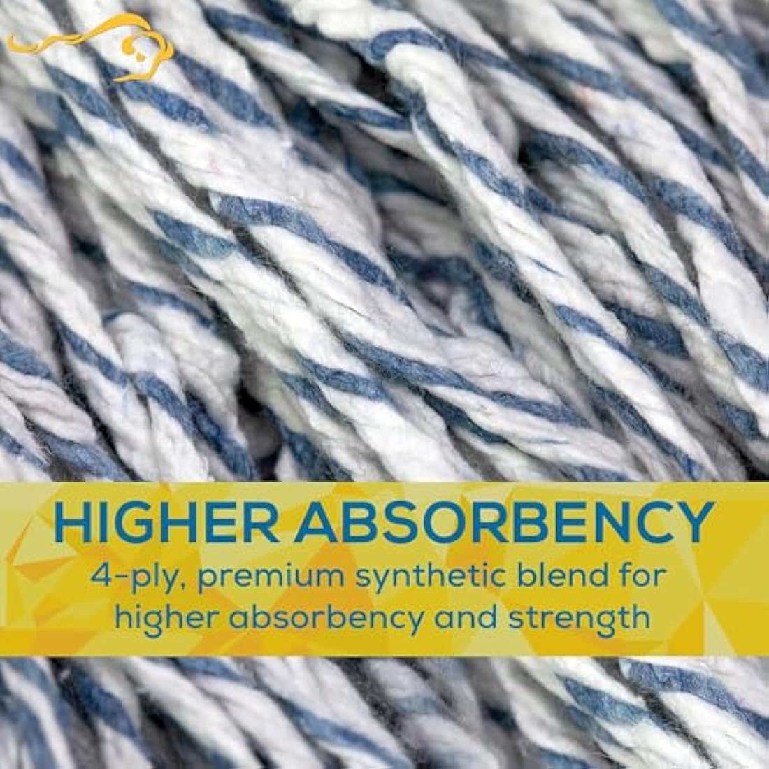 KLEEN HANDLER Cut-End Finish Mop | 3.1 cm Universal Headband for Maximum Absorption, Finishing Mop