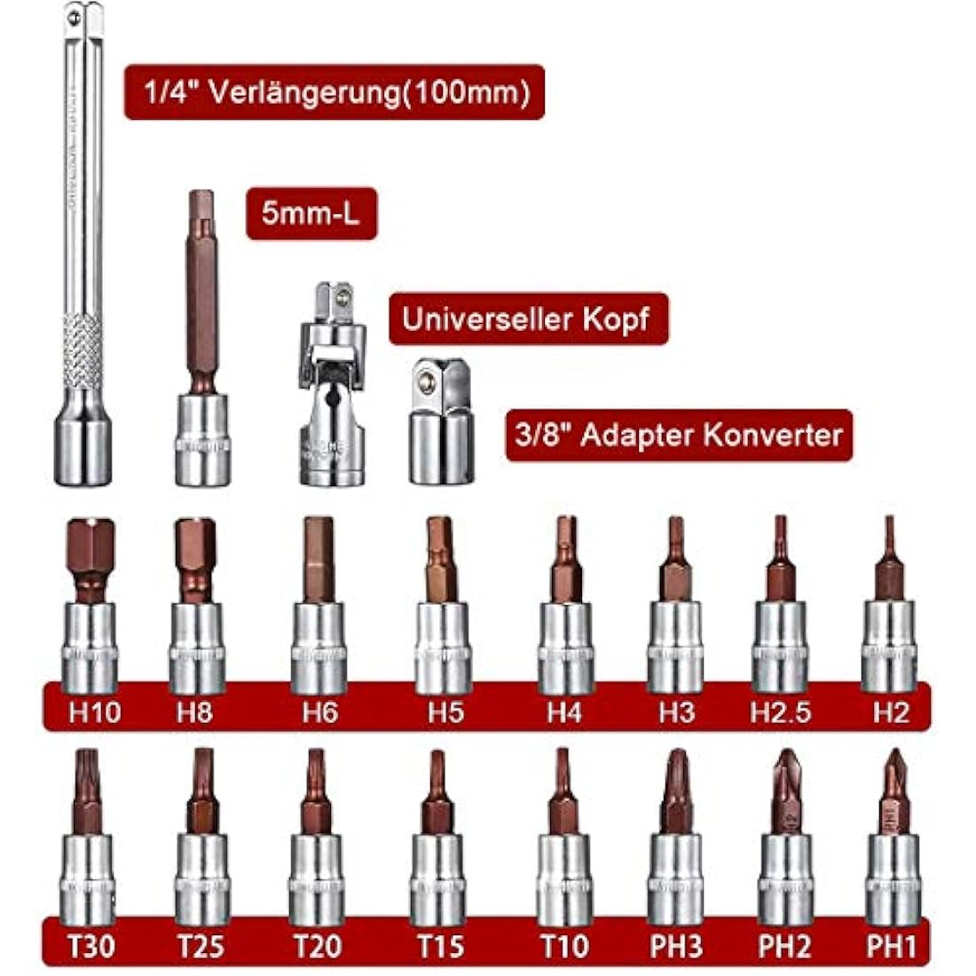 FOURROBBER Torque Wrench Set 1/4-inch Drive Click Dual-Direction Adjustable 90-Tooth Torque Wrench with Buckle 5-30Nm,Accuracy ± 3%