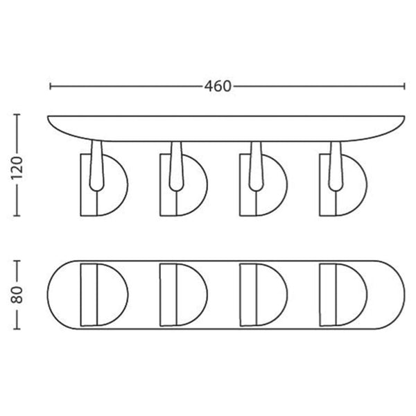 Philips MyLiving Dyna LED Spotlight Bar 4 Bulbs, White, Black, 4er Spot