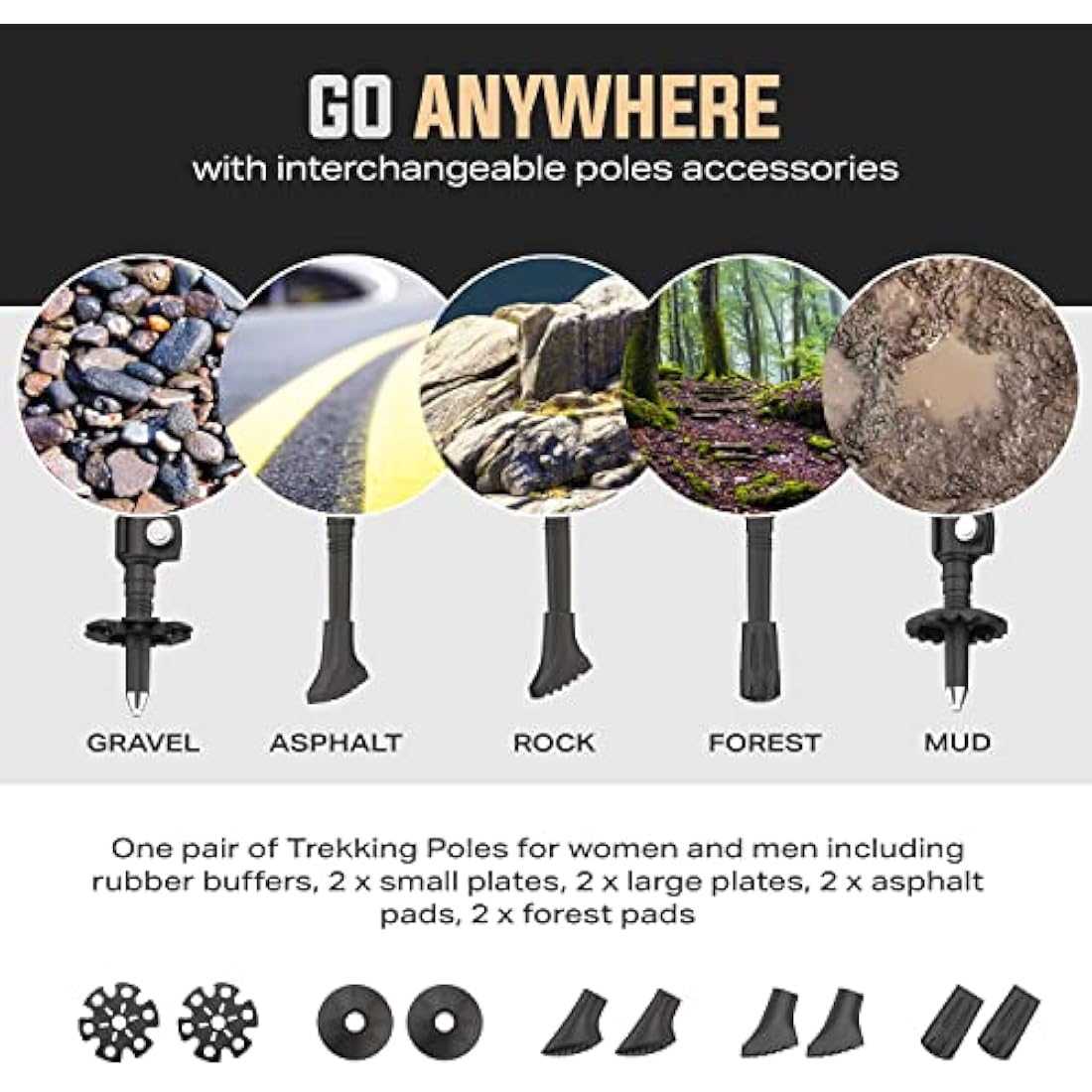 Effekt Carbon Fibre Trekking Poles - Collapsible, Leightweight Hiking Sticks with Cork Handle - Adjustable, Telescopic and Portable Nordic Walking Canes