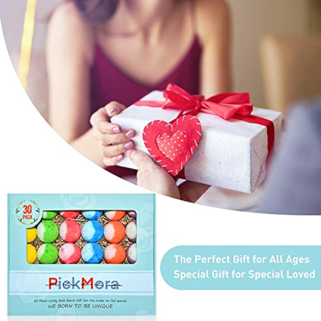 30 Pcs Bath Bomb Natural Organic Mini Bath Bombs, Handmade with Rich Fizz - Best Birthday Gift for Kids/Women/Men, Mother's Day