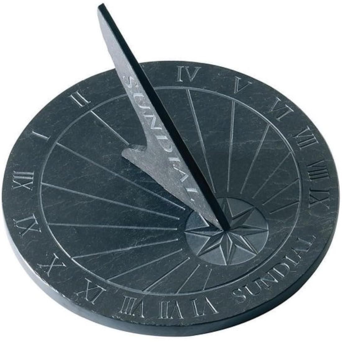 Esschert LS002 Large Round Slate Garden Sundial,Blue,9.75" dia.