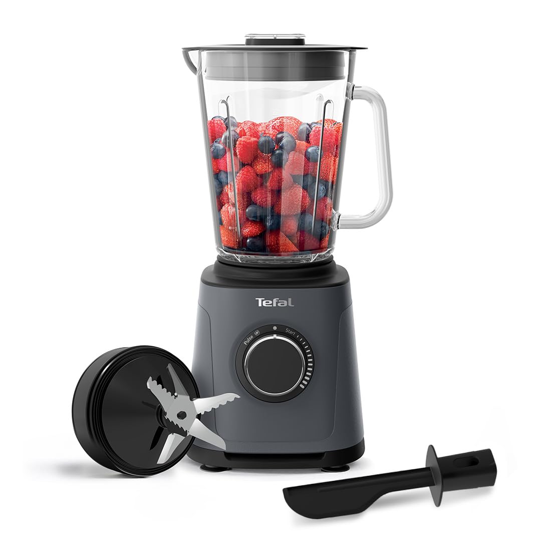 Tefal PerfectMix+ High-Speed Blender, 2L Lightweight Tritan Jar, Durable Titanium Powelix Blades, 1200W, Powerful Blending, Smoothie, Soup, Auto Clean Program, Dishwasher-Safe Parts, Black, BL88A840