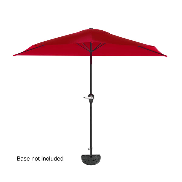9-Foot Half Patio Umbrella '? Easy Crank Opening Shade Canopy for Balconies Porches or Aga