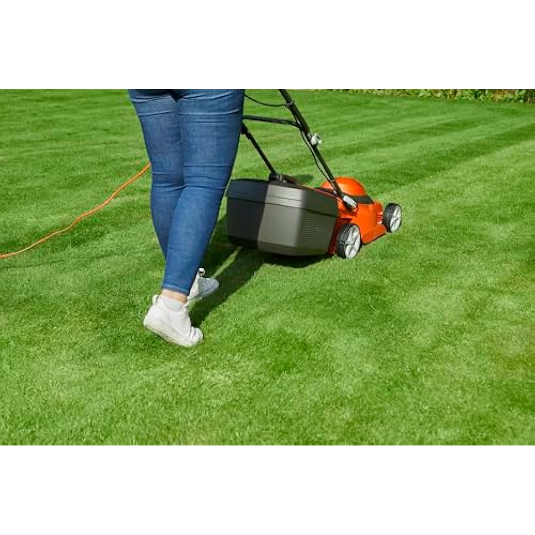 Flymo EasiStore 300R Electric Rotary Lawn Mower - 30 cm Cutting Width, 30 Litre Grass Box, Close Edge Cutting, Rear Roller, Manual Height Adjust, Space Saving Storage Features, Lightweight