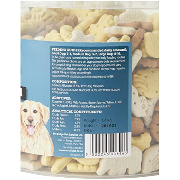 Extra Select 3 Colour Animal Figure Dog Treat Biscuits in a 3ltr Bucket (approx 420 biscuits)