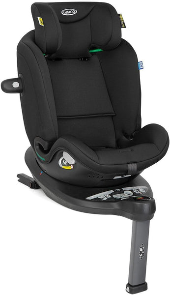 Graco Turn2Me Grow i-Size R129 ISOFIX 360° Rotating Car Seat, Rearward facing for longer from birth to approx. 4 years (40-105cm). Forward facing from 15 months to approx. 7 years (76-125cm), Midnight