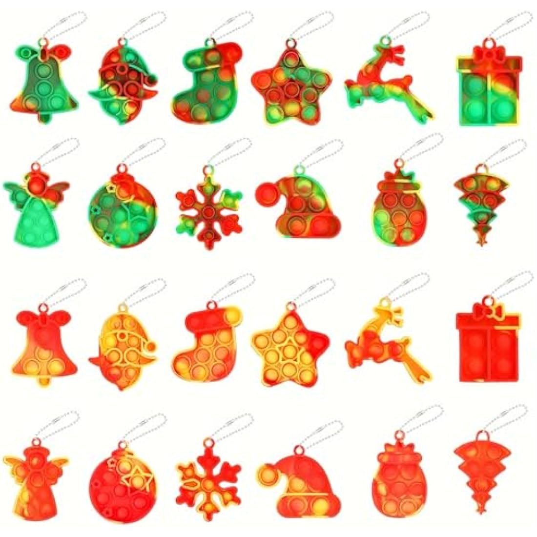 Amyang 24 Pack Christmas Mini Pop Fidget Toy Pack for Kids Girls Boys Toddlers Christmas Stocking Stuffers Party Favors Gifts Stress Relief