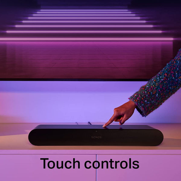 Sonos Ray Soundbar - All-in-one compact and sleek soundbar with Blockbuster sound for movies, gaming and wifi music streaming, compatible App and Apple AirPlay, in black