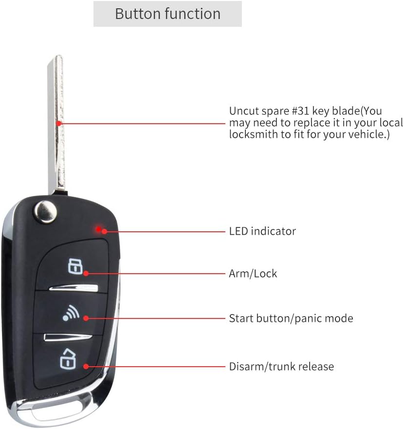 EASYGUARD EC003N-V Car security alarm system with PKE passive keyless entry remote engine start stop keyless go system universal version DC12V