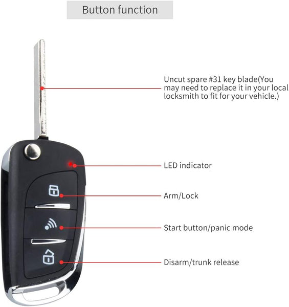 EASYGUARD EC003N-V Car security alarm system with PKE passive keyless entry remote engine start stop keyless go system universal version DC12V
