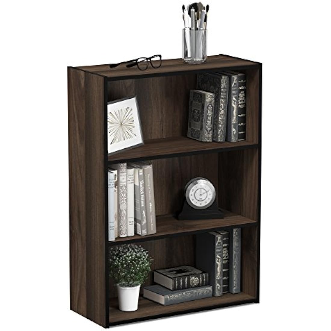 Furinno Pasir 3-Tier Open Shelf, Columbia Walnut