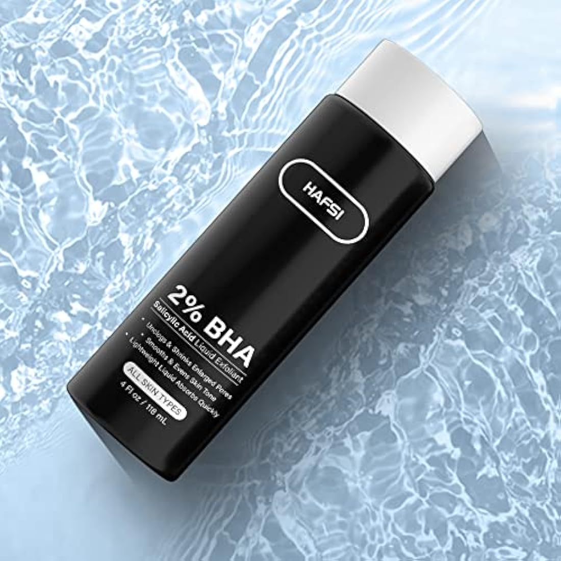 HAFSI 2 Percent BHA Skin Perfecting Salicylic Acid Liquid Exfoliant Serum Face Exfoliating Peel Fights Blackheads Enlarged Pores with For Combination and Oily 118 ml / 4 fl oz, Transparent