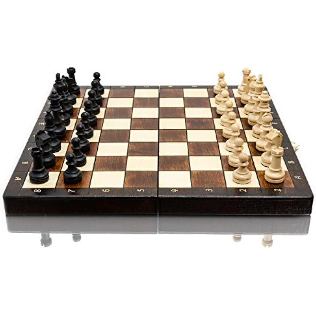 Master of Chess Magnetic Wooden Chess Set with Pieces 28 cm / 11 in - Handmade Foldable Travel Chess Set - Small Chess Set for Children and Adults
