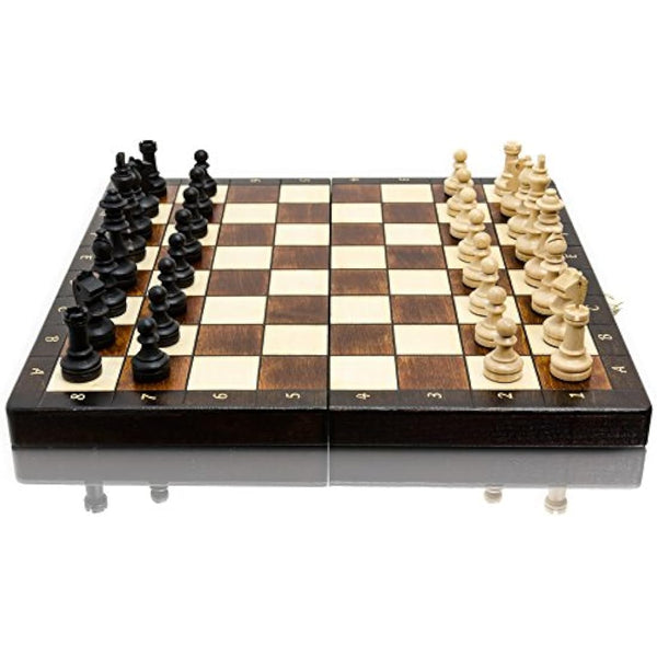 Master of Chess Magnetic Wooden Chess Set with Pieces 28 cm / 11 in - Handmade Foldable Travel Chess Set - Small Chess Set for Children and Adults