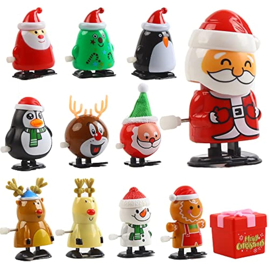 DIYASY 12 Pack Christmas Wind Up Toys - Novelty Spring Clockwork Toys for Kids Stocking Fillers