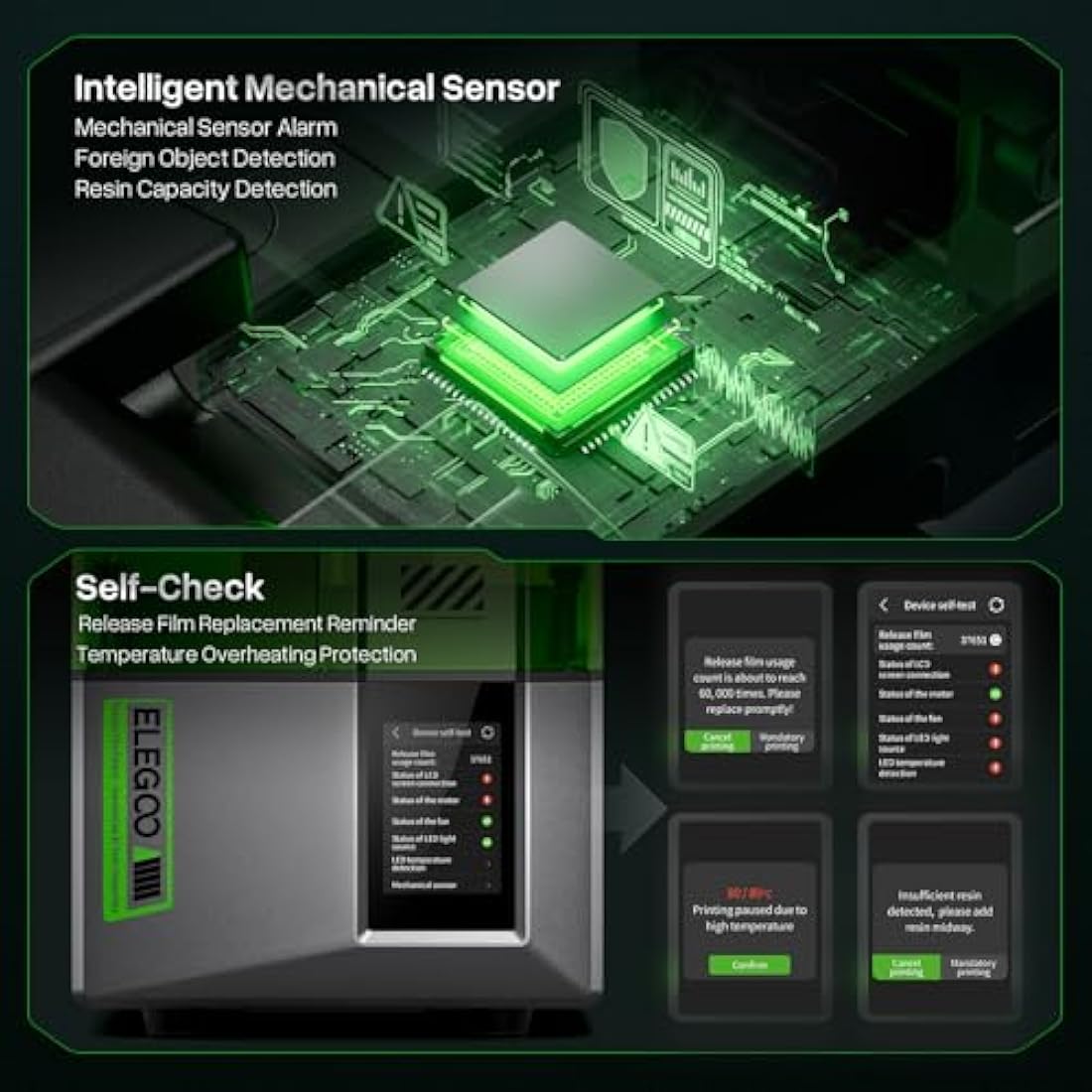 ELEGOO Mars 5 Resin 3D Printer, 6.6-Inch 4K Mono LCD, Auto Leveling, Advanced Overheat Protection,70mm/h 3D Printing Speed, Desktop Msla 3D Printer 5.65x3.53x5.91 inch Printing Size