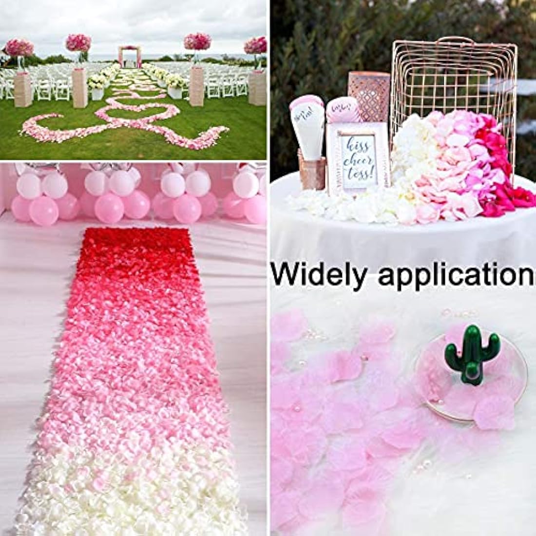 4000pcs Rose Petals for Weddings, Silk Rose Petals, Insipid Artificial Silk Flower Petals, Decoration Petal Flower Confetti for Valentine's Day, Aisle Wedding, Bed, Party, Table (White)