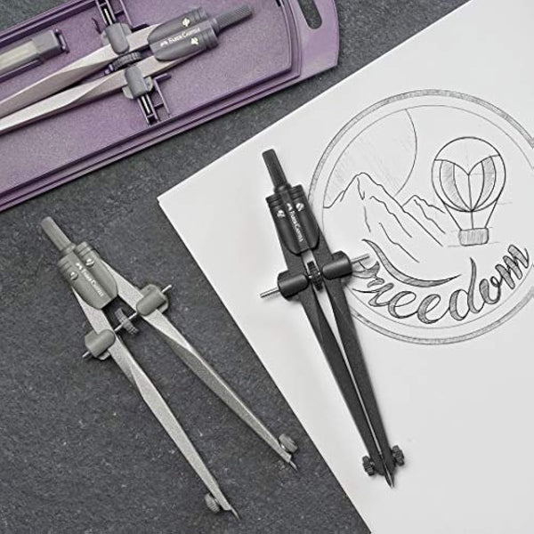 Faber-Castell Stream Quick-Set Compass - Black Stone, 174530