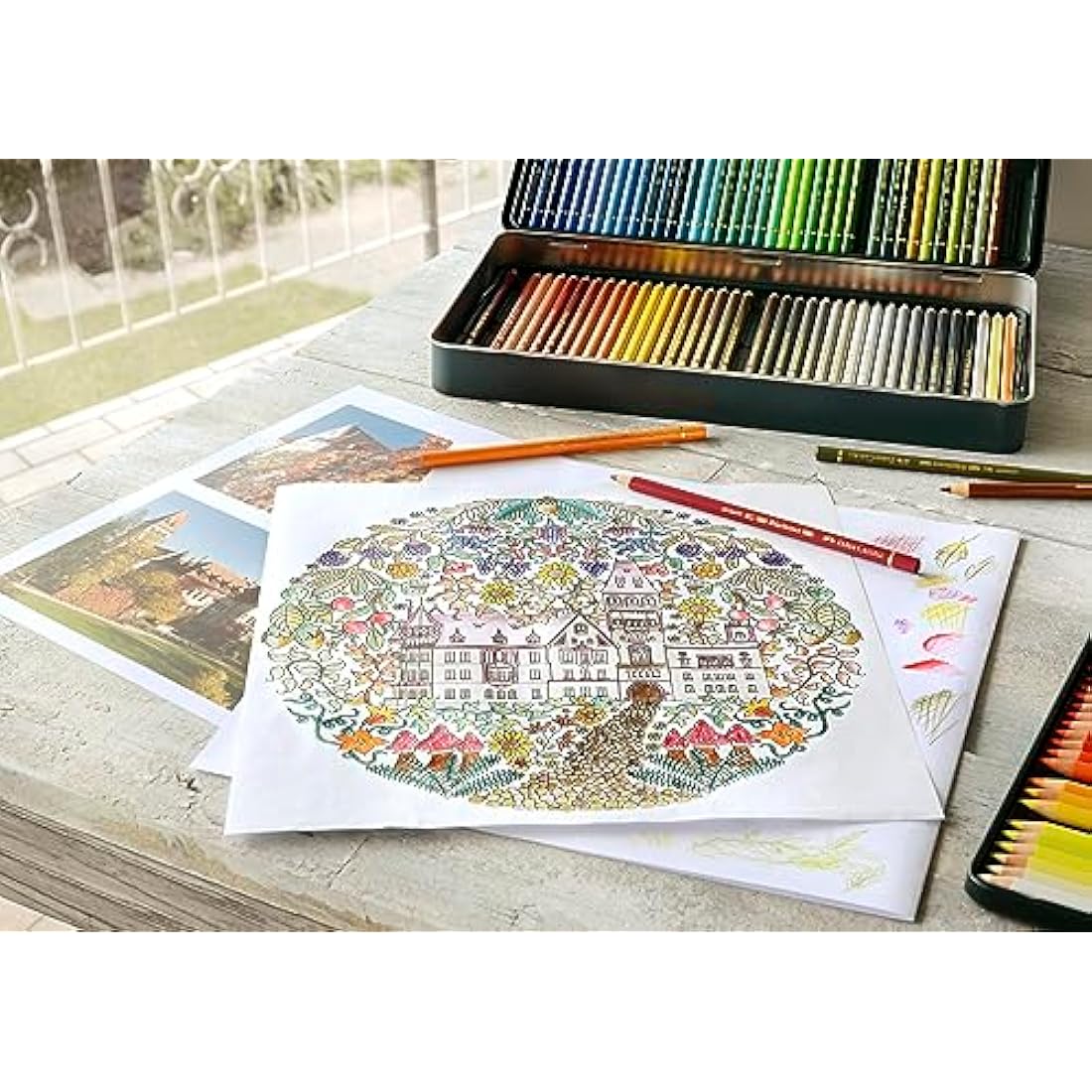 Faber-Castell Art & Graphic Polychromos Colour Pencil, Multicoloured, Tin Of 120, For Art, Craft, Drawing, Sketching, Home, School, University, Colouring