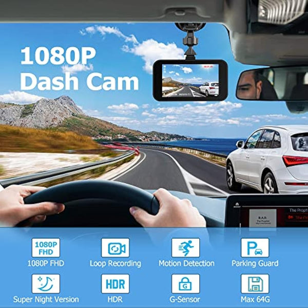 1080P Full HD DashCam for Cars, Diamond Lark Dash Cam Front with 32G SD Card, 3”LCD Screen, 170°Wide Angle, Dash Camera with Loop Recording, HDR, Night Vision, G-sensor, Parking Monitor