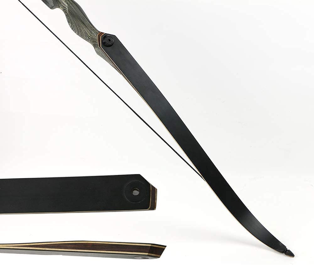 Huntingdoor 60 Inch Archery Takedown Recurve Bow RH Take down Traditional Longbow Handmade Wooden Hunting Bow for Right Hand Target Shooting Practice