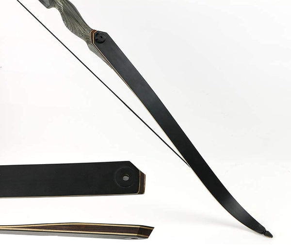 Huntingdoor 60 Inch Archery Takedown Recurve Bow RH Take down Traditional Longbow Handmade Wooden Hunting Bow for Right Hand Target Shooting Practice