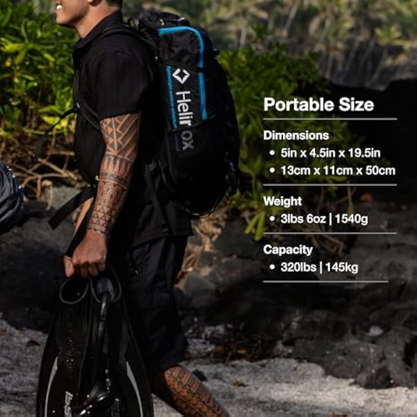 Helinox Beach Chair Lightweight, Lower-Profile, Compact, Collapsible Camping Chair, Blue Mesh, with Pockets