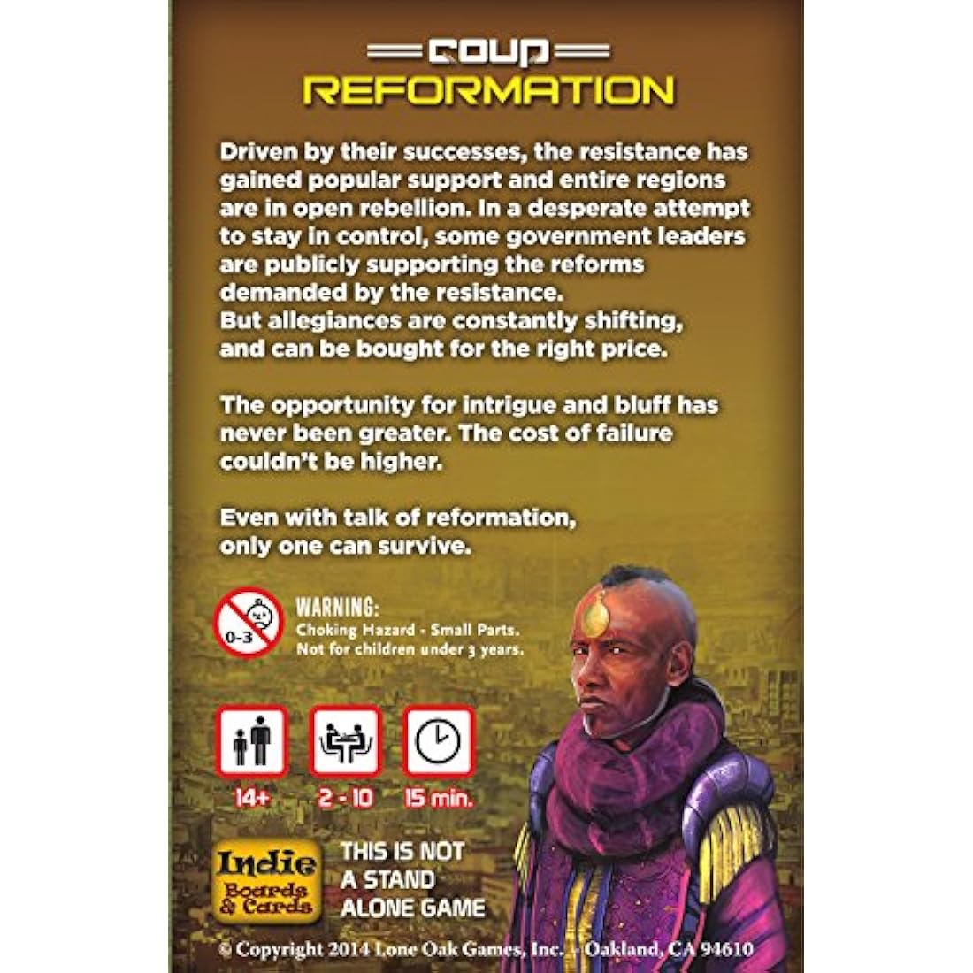 Indie Board & Card IBCCOR2 Coup Reformation 2nd Edition Expansion Card Game, for 10-15 years