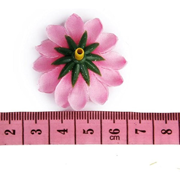 AKORD Approx 100pcs Artificial Gerbera Daisy Silk Flowers Heads for DIY Wedding Party (Dark Pink)