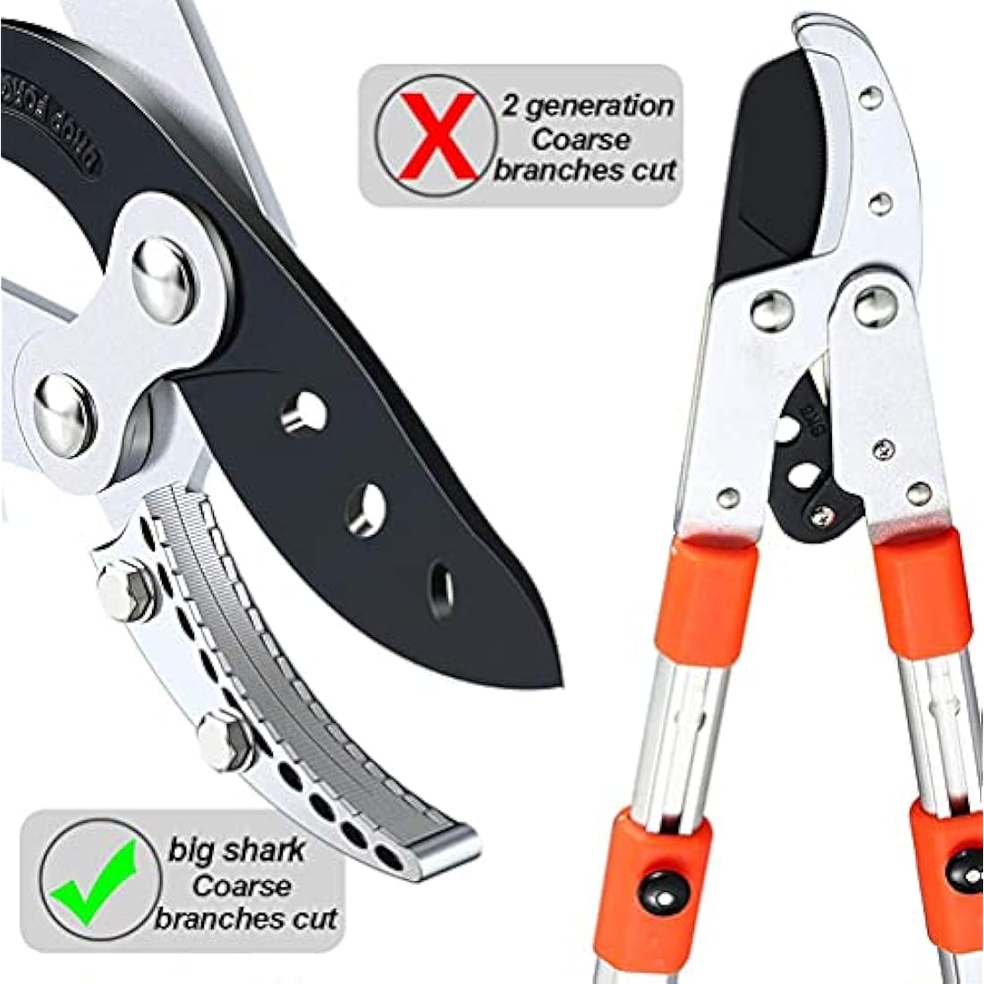 AIRAJ 70-103cm Anvil Lopper, Loppers Heavy Duty Telescopic, SK-5 Sharp Steel Blade, can Trim Tough Branches and Hedges Over 5cm,Ideal Loppers for Gardening, Light Duty Garden Loppers