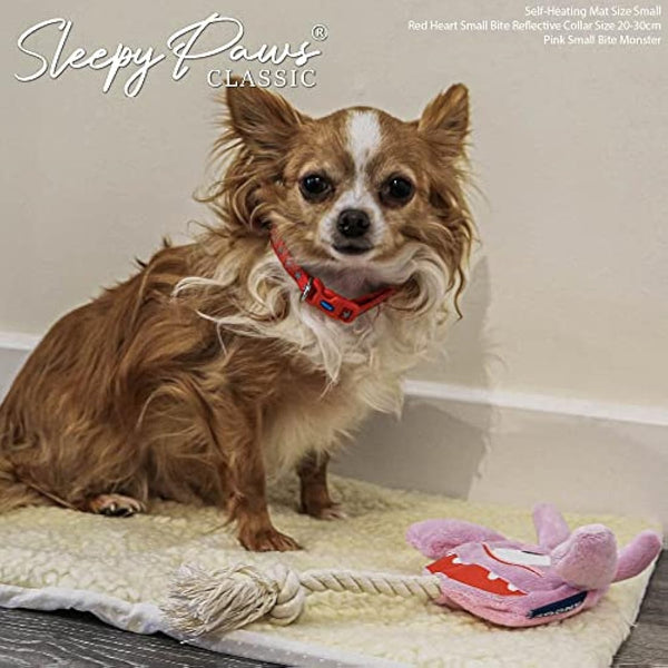 Ancol Self Heating Pet Pad Cream Fleece Cover with Thermal Structure - Removable Machine Washable for Cats and Dogs - 48cm x 38cm / Small