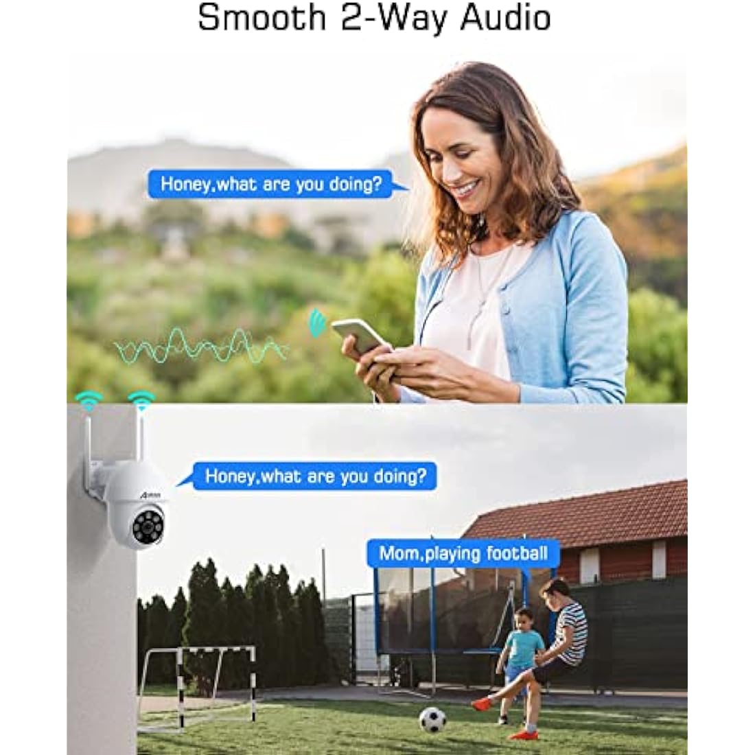 ANRAN 5MP Security Camera Outdoor with Auto Tracking, CCTV Camera Systems with 360° View, Home Security WiFi Camera, Sound-Lights Alarm, Color Night Vision, 2-Way Audio, Motion Detection, P3 Max