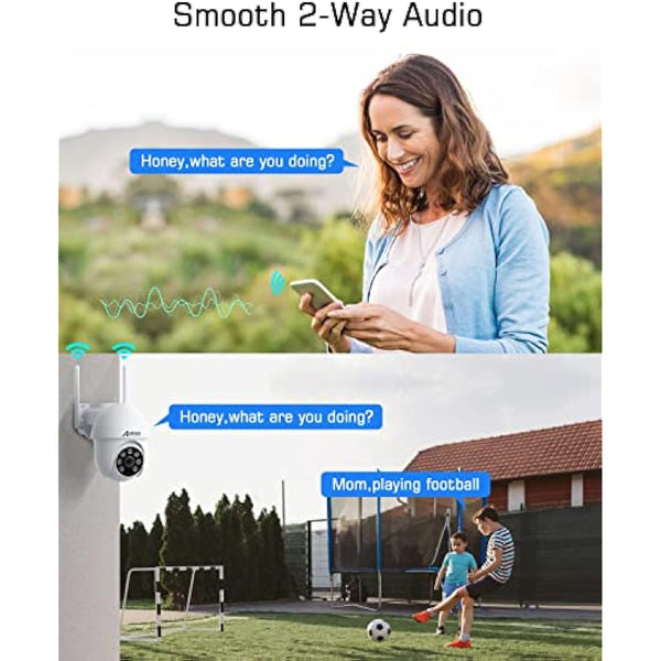 ANRAN 5MP Security Camera Outdoor with Auto Tracking, CCTV Camera Systems with 360° View, Home Security WiFi Camera, Sound-Lights Alarm, Color Night Vision, 2-Way Audio, Motion Detection, P3 Max