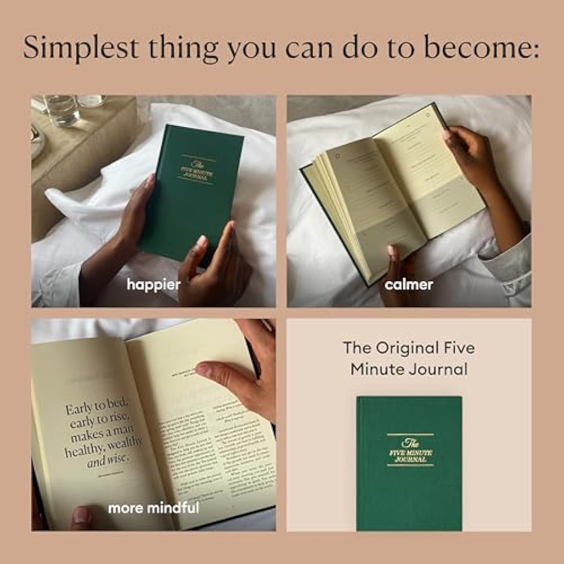 Intelligent Change: The Five Minute Journal - Daily Gratitude Journal for Happiness, Mindfulness, and Reflection - Undated Life Planner