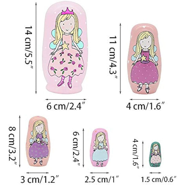 HYCLES Nesting Dolls for Kids for Kids Xmas Gifts Matryoshka for Boys Girls Wooden Toys Angel