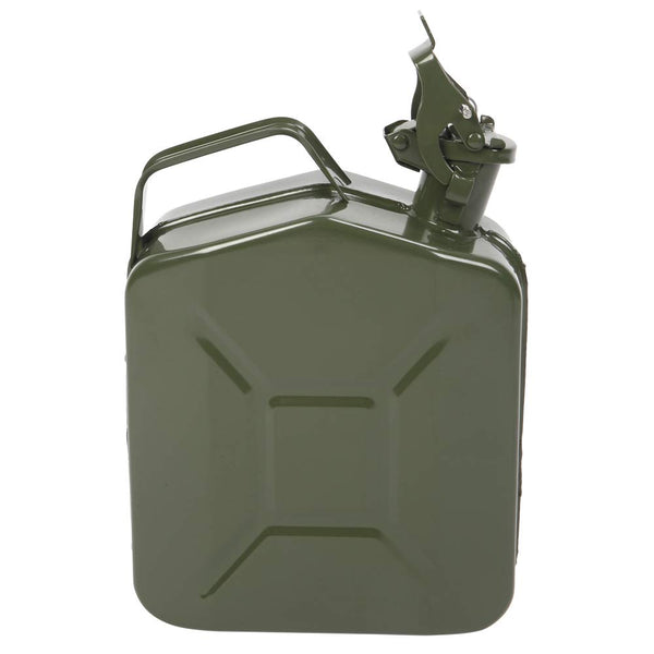Bonnlo 20L Petrol Can Fuel Oil Storage Can Metal Jerry Diesel Tank with Flexi Spout For Diesel, Petrol, Oil Container (Green)
