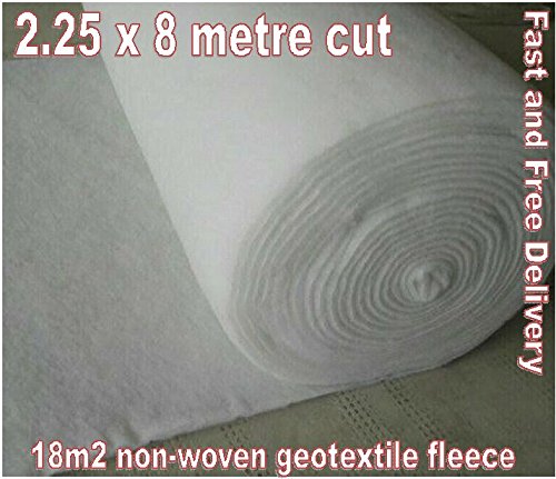 18M2- Geotextile membrane Fabric Garden - Soakaway Crate Underlay Fabric 2.25 x 8m Breathable Drainage Landscape Fabric Drainage Channel Liner Wrap