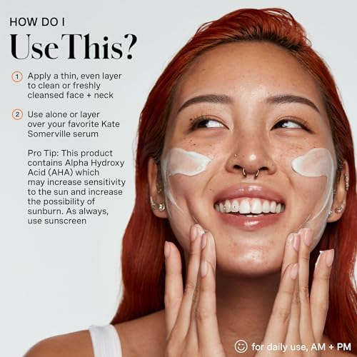 Kate Somerville Exfolikate Glow Moisturiser, Daily Facial Cream, 2-in-1 Exfoliating Face Cream, Gently Exfoliating and Hydrating Formula, 50 ml