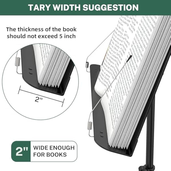 GLEAM Sheet Music Stand - Full Metal with Carrying Bag, Phone Holder, Sheet Music Folder and Clip, 5 in 1 Desktop Book Stand