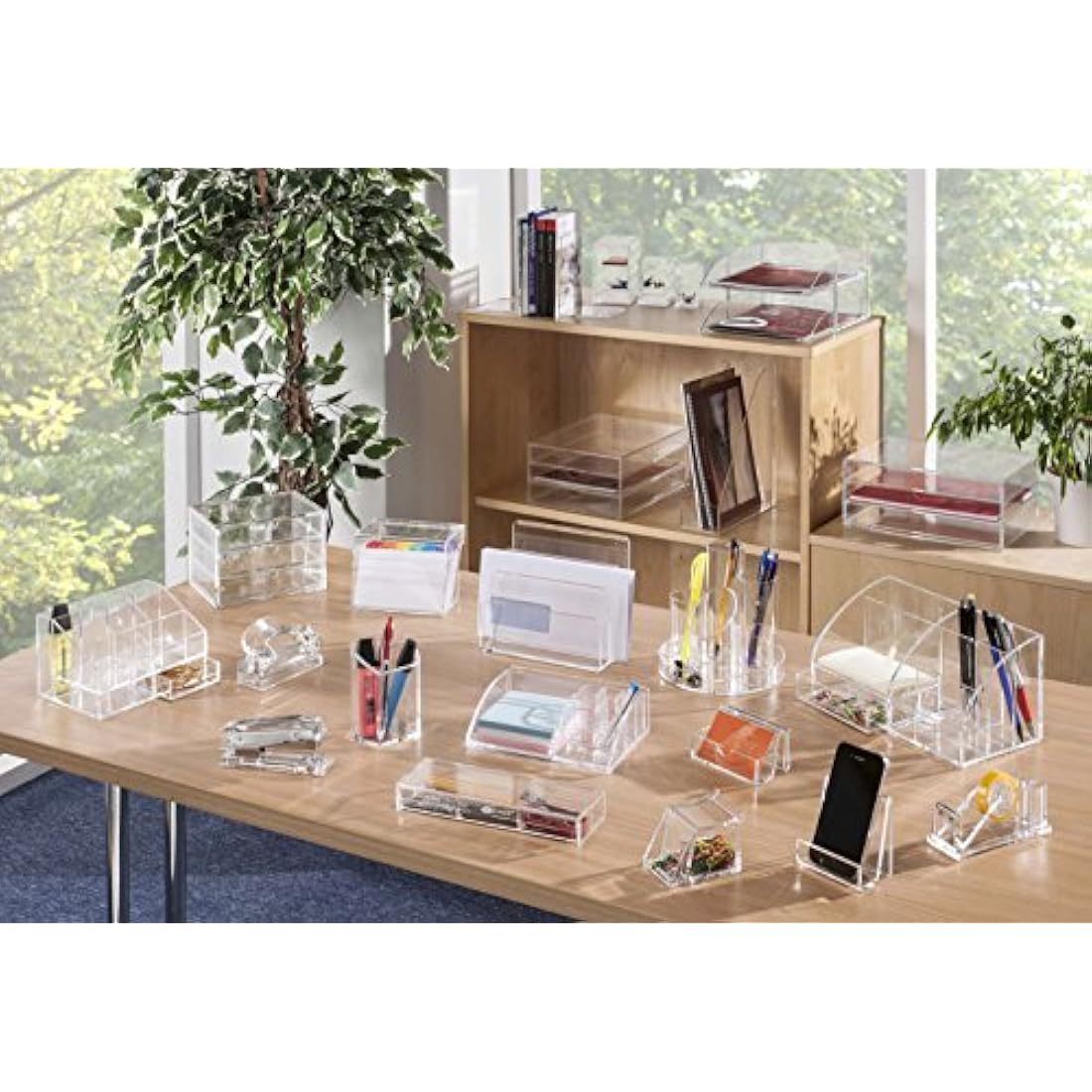 OSCO Clear Acrylic Index Box | Large | A to Z Divider Tabs | 100 Lined Note Sheets Included (7" X 5") | Ruled Revision Flash Cards | Recipe Notes | Office Contact Filing | Fits 177 x 127 mm Docs