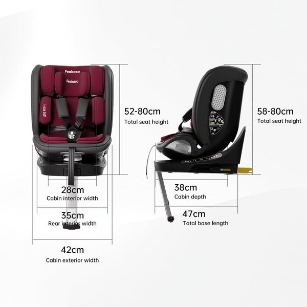 360 Car Seat with ISOFIX - for Newborn to 12 Years Children, i-Size (ECE R129/E4) Rotating Swivel Baby Car Seat,Group 0+1/2/3 (40-150cm),Rear Facing for Longer from Birth to 4 Years.Black.