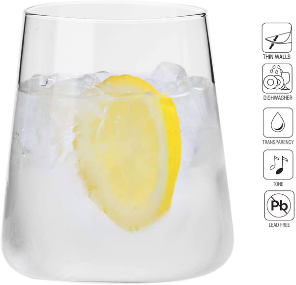 Krosno Water Juice Gin Tumbler Drinking Glasses | Set of 12 | 430 ML | Avant-Garde Collection | Durable Glass | Perfect for Home, Restaurants and