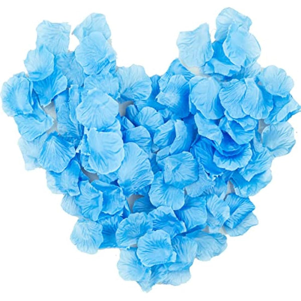 1000 Pcs Rose Petals Artificial Silk Flowers Petals No-Taste Artificial Roses for Wedding Decoration Confetti Table Valentine's Day Party Fake Roses Petals (Light Blue)
