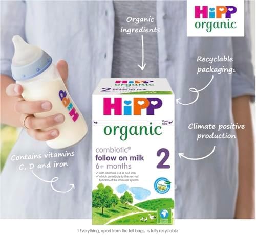 HiPP Organic 2 Follow on Baby Milk Powder Formula, From 6 Months, 800g (Pack of 4)